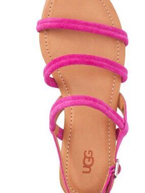 Womens Ugg Mytis S/N 1121594 Pink Suede Strappy Flat Sandals 8.5